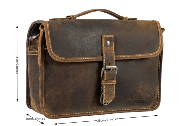 Alpenleder Leder Fototasche "Presse" Old Havanna
